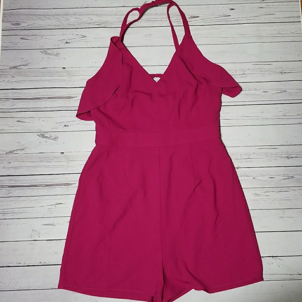 19 Cooper Women's Magenta Halter Romper